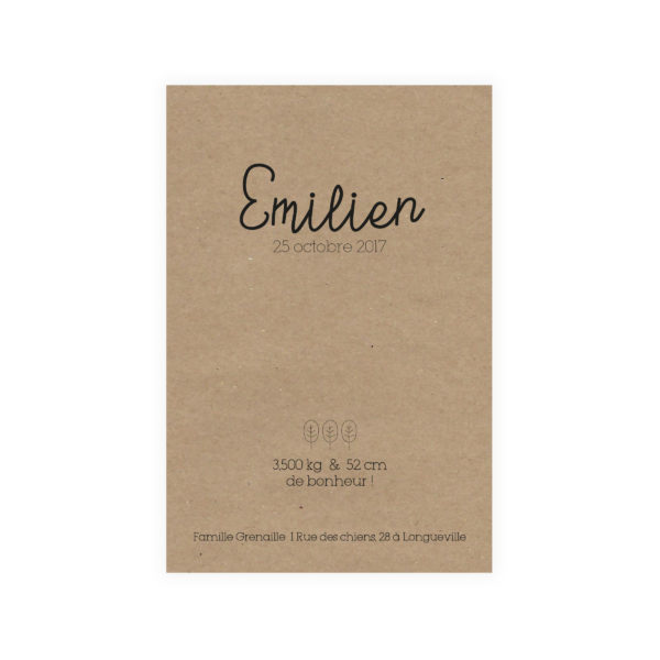 Faire-part 10*15 "Pin'it n°1"