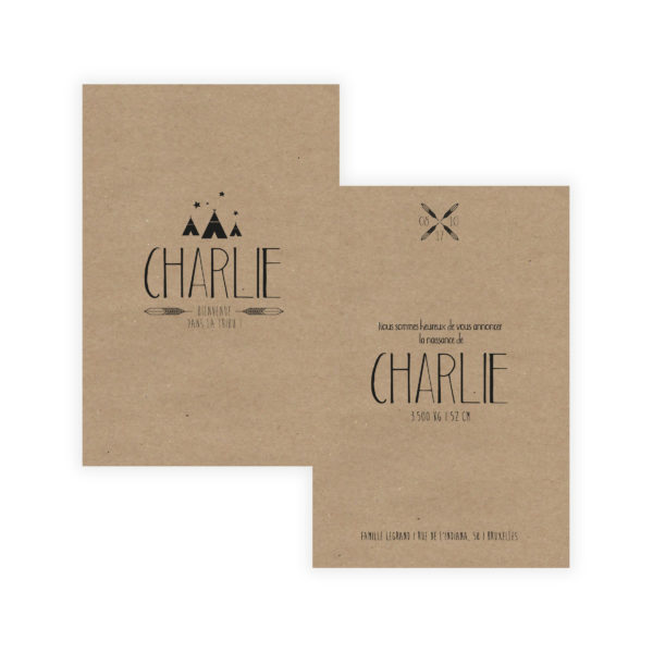 Faire-part de naissance10*15 "Indian Spirit"