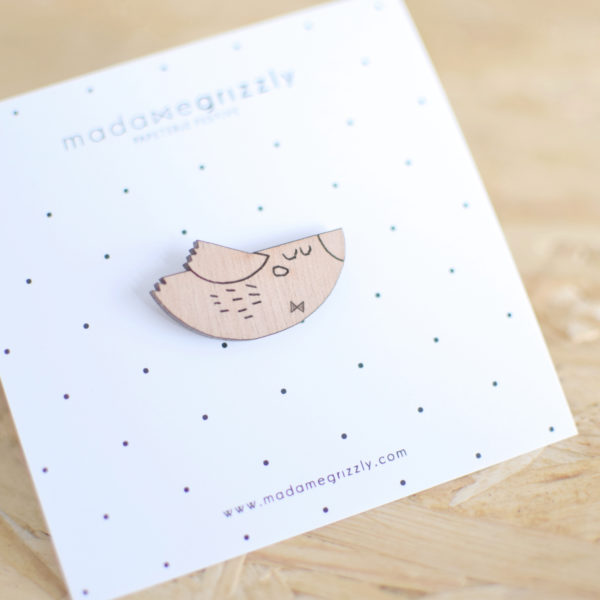Broche en bois "Oiseau"