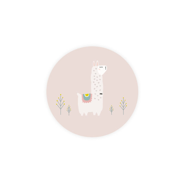 Sticker rond "Lama"