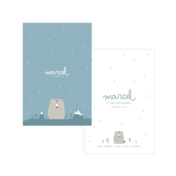 faire-part de naissance marmotte