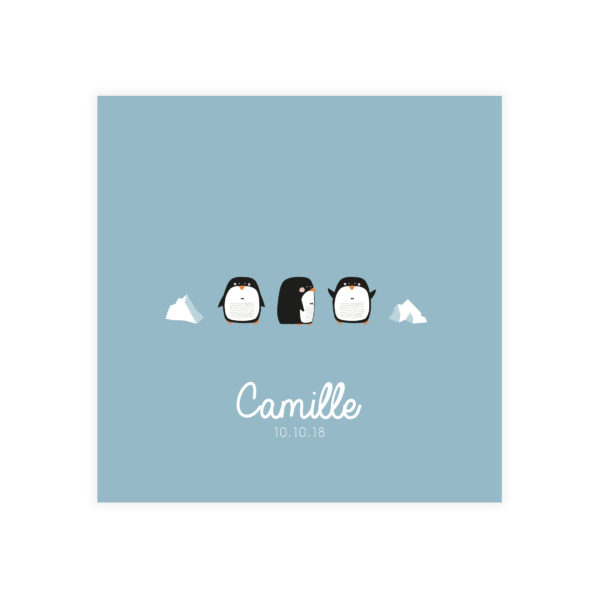 faire-part de naissance pingouin