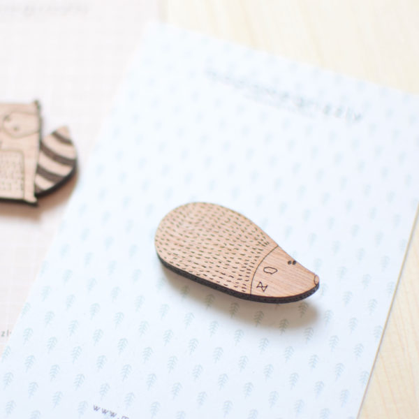 Broche en bois "Hérisson"