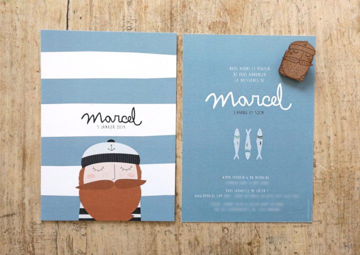 faire-part de naissance marin