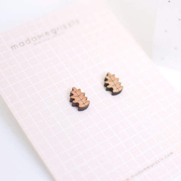 Boucles d'oreilles "Feuille de chêne"