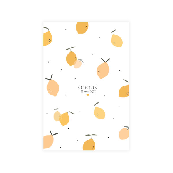 faire-part de naissance citron