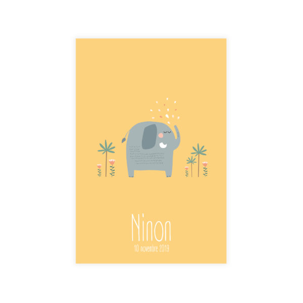 faire-part de naissance éléphant