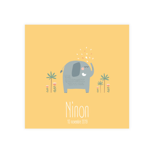 faire-part de naissance éléphant