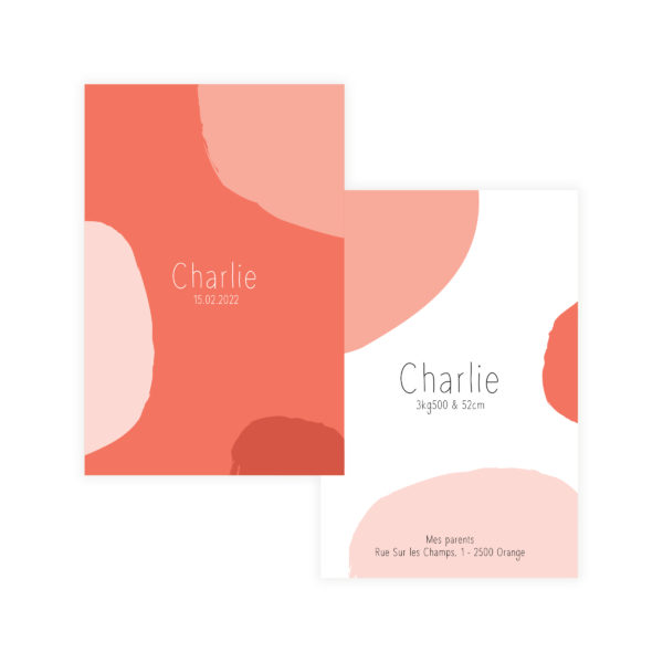 faire-part de naissance rond graphique