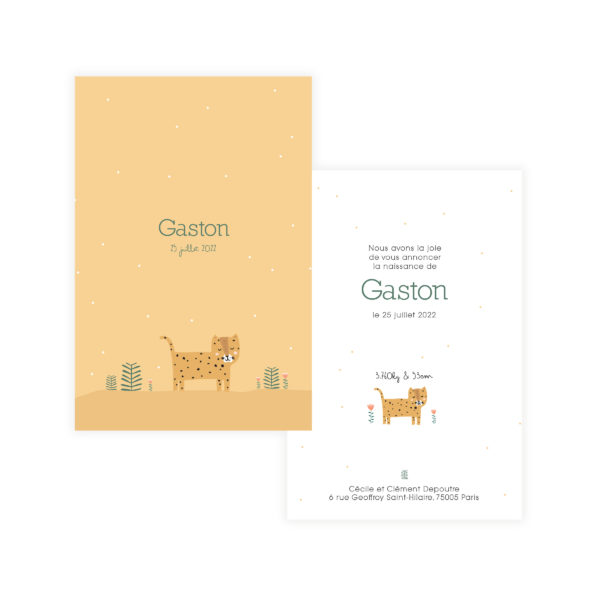 faire-part de naissance jaguar