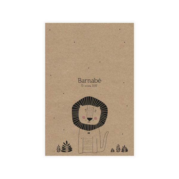 faire-part de naissance lion kraft