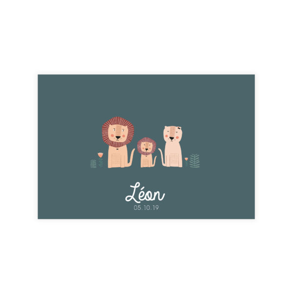 faire-part de naissance lion famille
