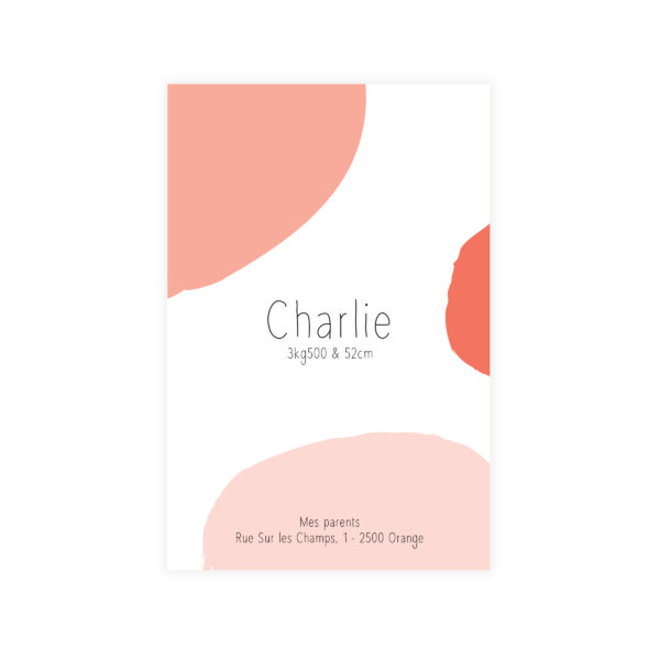 faire-part de naissance rond graphique