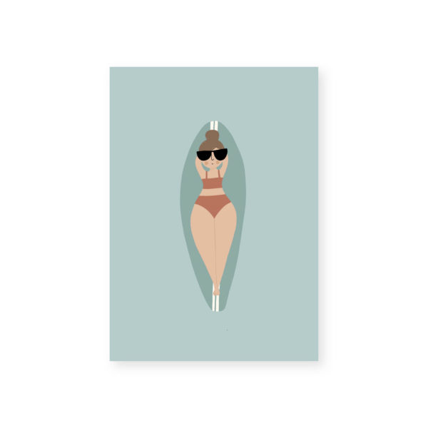 Carte postale Surfeuse