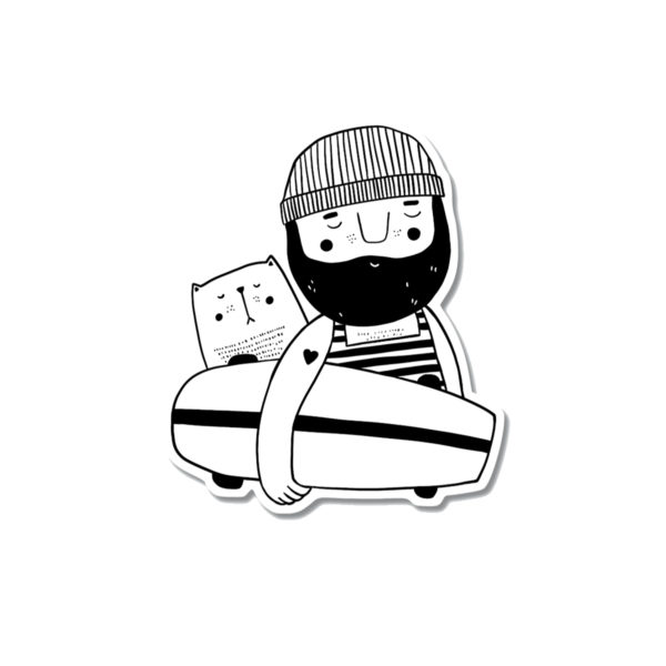 Sticker/Autocollant Skater et son chat