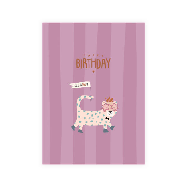 Carte Anniversaire Leopard Let's Party
